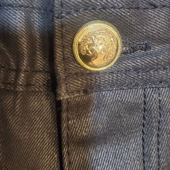 COOGI Mens Sz 40x35 Black Dark Wash Baggy Jeans Hip Hop Y2K Embroidered Pockets - Picture 4 of 14